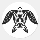 BW Tribal Zee Turtle Sticker (Voorkant)