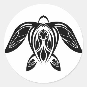 BW Tribal Zee Turtle Sticker