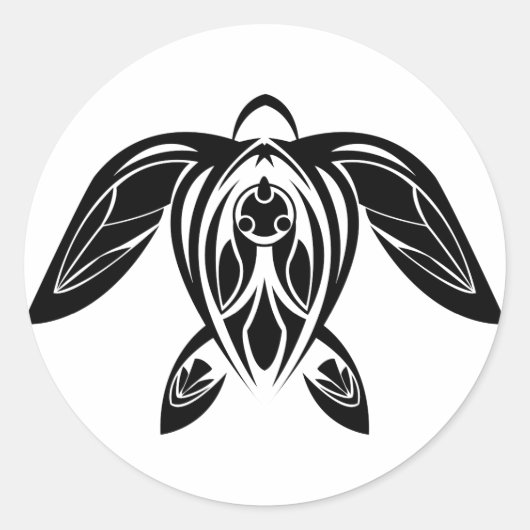 BW Tribal Zee Turtle Sticker (Voorkant)