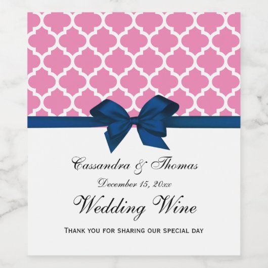 BW V Stripe, Black Gold Damask Wine Flaconetiket Wijn Etiket (Enkel label)