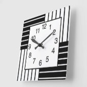 BW-vierkantjes gestreept Vierkante Klok (Hoek)