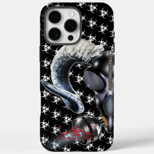 BW! WAARSCHUWING BIOLOGISCH GEVAAR! SKULL iPhone 16 PRO MAX HOESJE