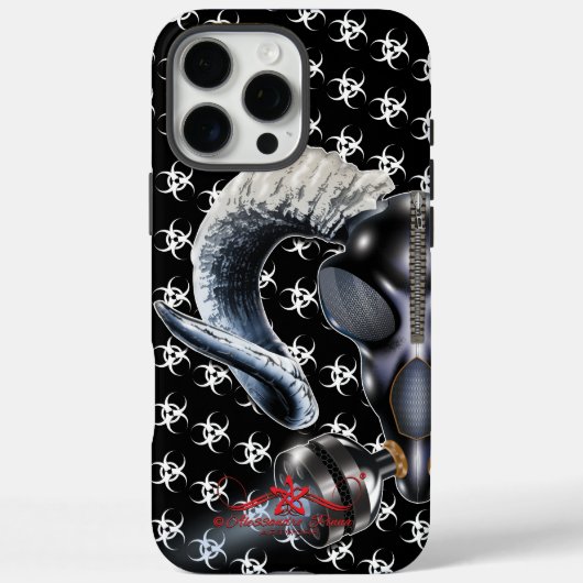 BW! WAARSCHUWING BIOLOGISCH GEVAAR! SKULL Case-Mate iPhone CASE (Achterkant)