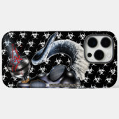 BW! WAARSCHUWING BIOLOGISCH GEVAAR! SKULL Case-Mate iPhone CASE (Achterkant (horizontaal))