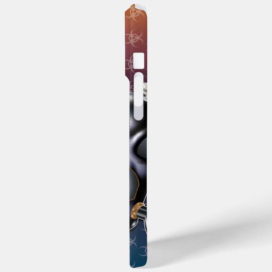 BW! WAARSCHUWING BIOLOGISCH GEVAAR! SKULL Case-Mate iPhone CASE (Achterkant / Links)