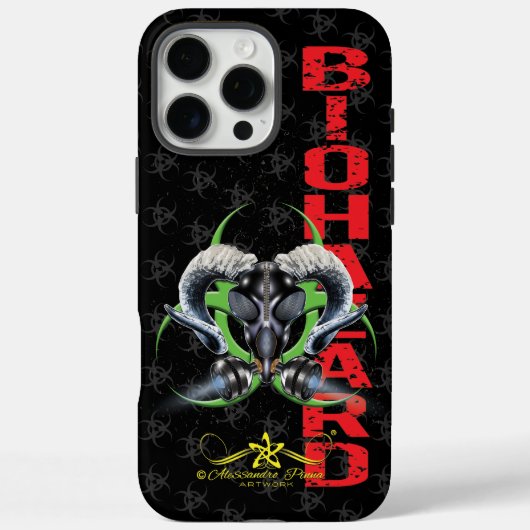 BW! WAARSCHUWING BIOLOGISCH GEVAAR! SKULL Case-Mate iPhone CASE (Achterkant)