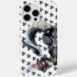 BW! WAARSCHUWING BIOLOGISCH GEVAAR! SKULL iPhone 15 PRO MAX HOESJE