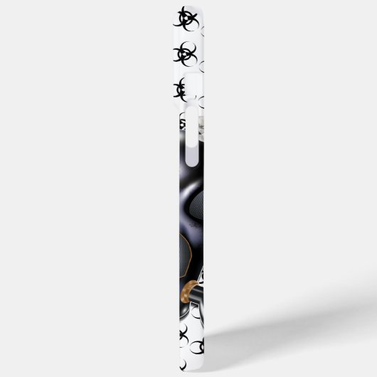 BW! WAARSCHUWING BIOLOGISCH GEVAAR! SKULL Case-Mate iPhone CASE (Achterkant / Links)