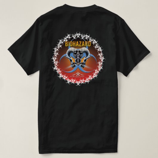 BW! WAARSCHUWING BIOLOGISCH GEVAAR! SKULL T-SHIRT (Design achterkant)