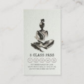 BW Yoga Instructeur Brushstrokes Class Pass Loyali Klantenkaartje (Voorkant)