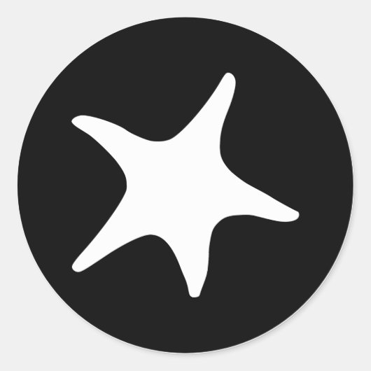 BW Zeester Ronde Sticker (Voorkant)