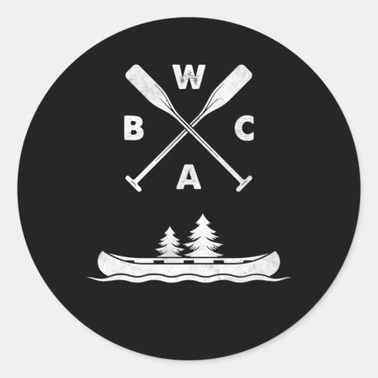 BWCA Boundary Waters kano Ronde Sticker (Voorkant)