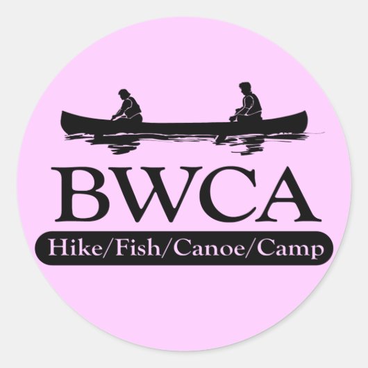 BWCA/Hike Fish Canoe Camp Ronde Sticker (Voorkant)