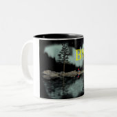 BWCA Minnesota Aurora campfire Tweekleurige Koffiemok (Voorkant links)