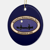 BWCA-versiering in blauw Keramisch Ornament (Links)