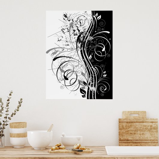 BWgrunge Poster (Keuken)