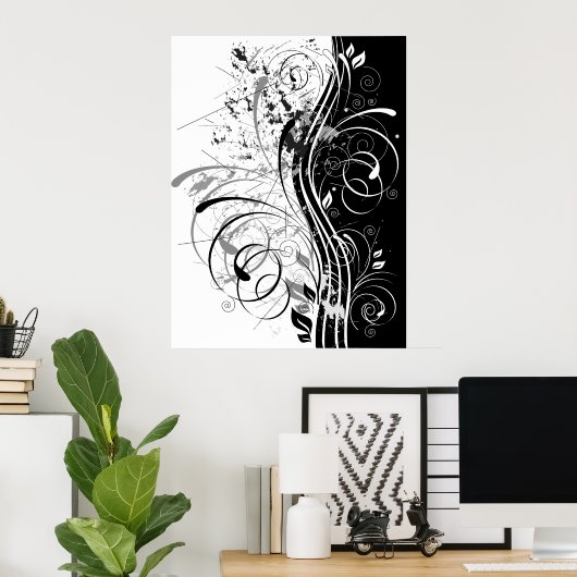 BWgrunge Poster (Thuiskantoor)