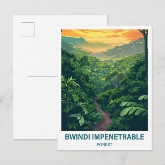 Bwindi Ondoordringbaar Bos Oeganda Reizen Briefkaart (Voorkant / Achterkant)