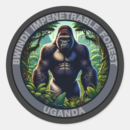 Bwindi Ondoordringbaar Bos Oeganda Ronde Sticker (Voorkant)