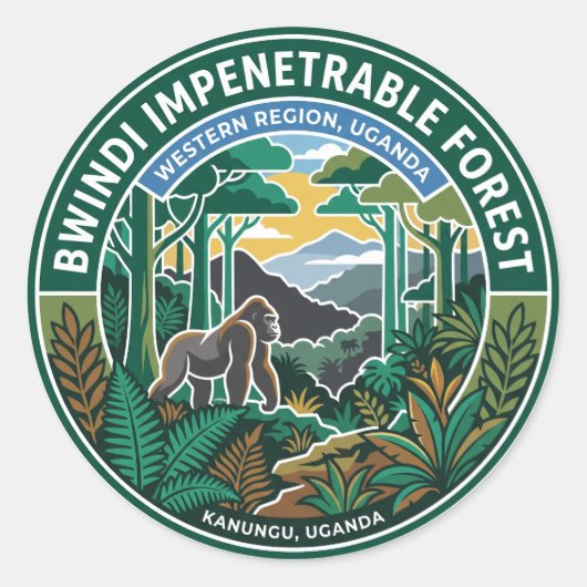 Bwindi Woud Oeganda Ronde Sticker (Voorkant)