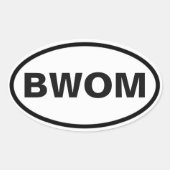 BWOM internationaal bord Ovale Sticker (Voorkant)