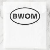 BWOM internationaal bord Ovale Sticker (Tas)
