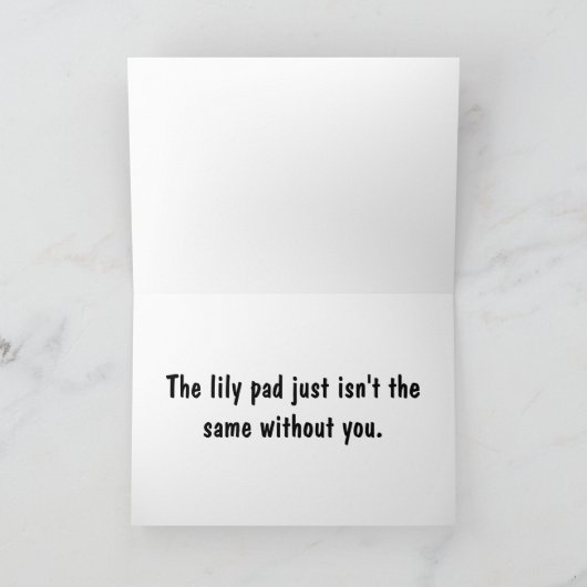 BX- Funny Frog Get Well Kaart (Binnen)