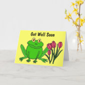 BX- Funny Frog Get Well Kaart (Gele Bloem)