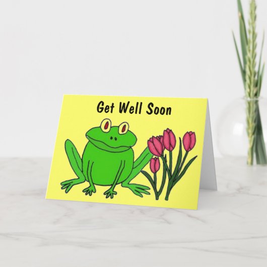 BX- Funny Frog Get Well Kaart (Voorkant)