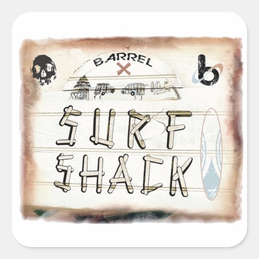 bX Surven Shack, vat X Vierkante Sticker (Voorkant)