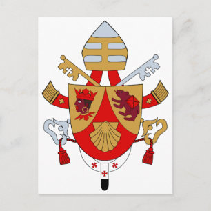 BXVI Paus Coat Emblem Heraldry Officieel Symbool Briefkaart