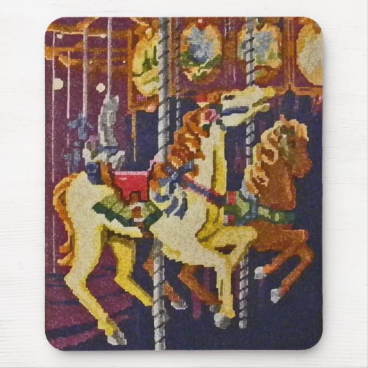 BY- Carousel Horses Mousepad Muismat (Voorkant)