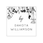 By Custom Name Rustic Wildflowers Business Hobby Rubberstempel (Afrduk)