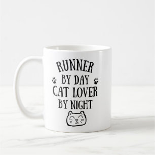By day - cat lover - runner - BonW (4500x5500) Koffiemok