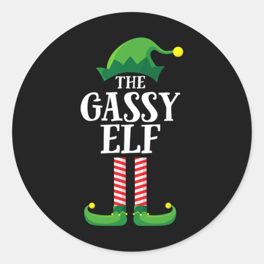 By Elf Matching Family Group Kerstfeest Ronde Sticker (Voorkant)