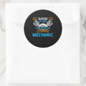 By God By Mechanic Ronde Sticker (Tas)