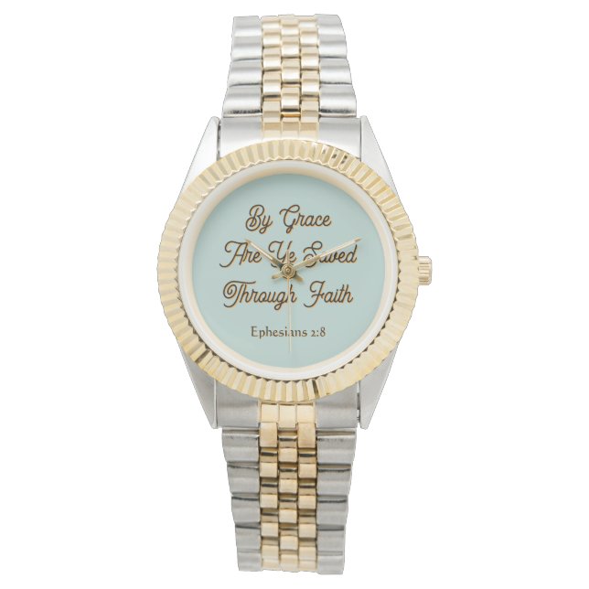 By Grace are Ye Saved Ephesians 2 Scripture  Horloge (Voorkant)