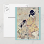 by Kitagawa, Utamaro Ukiyo-e. Briefkaart (Voorkant / Achterkant)