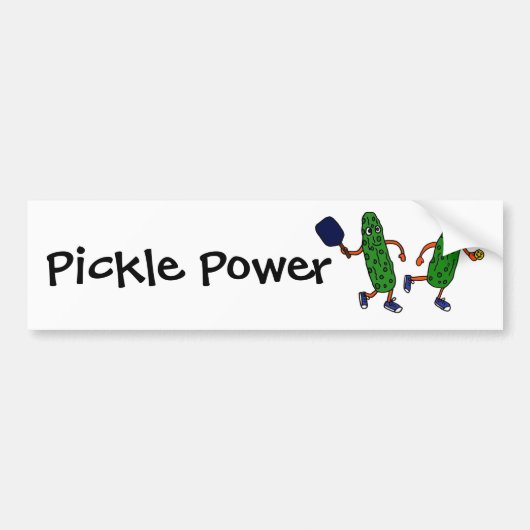 BY- Pickleball Pickle Power Bumpersticker (Voorkant)