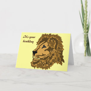 BY-Regal Lion Birthday Card Kaart