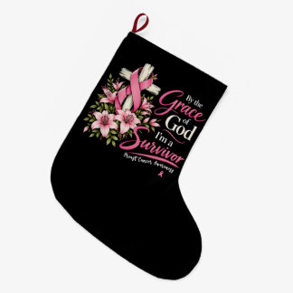 By The Grace God I'm A Survivor Breast Cancer Grote Kerstsok