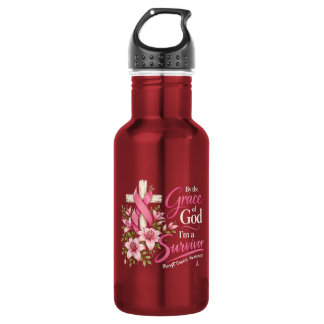 By The Grace God I'm A Survivor Breast Cancer Waterfles