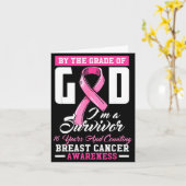 By The Grace Of God Survivor 16 Year Breast Cancer Kaart (Gele Bloem)