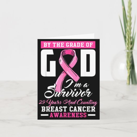 By The Grace Of God Survivor 29 Year Breast Cancer Kaart (Voorkant)