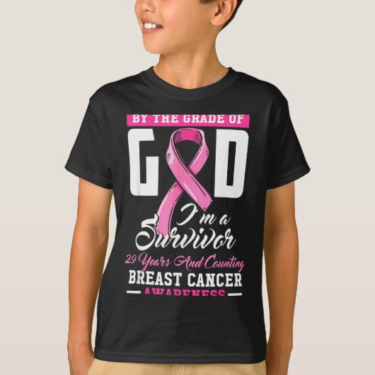 By The Grace Of God Survivor 29 Year Breast Cancer T-shirt (Voorkant)
