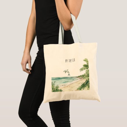 By the sea dolphin tote bag (Voorkant (product))