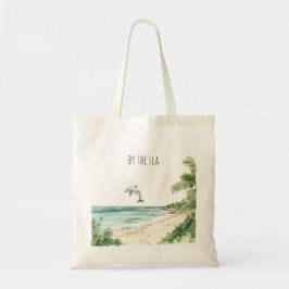 By the sea dolphin tote bag