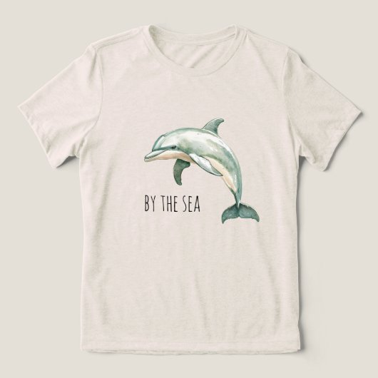 By the sea dolphin Tri-Blend shirt (Design voorkant)