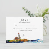 By The Sea RSVP Kaart (Staand voorkant)