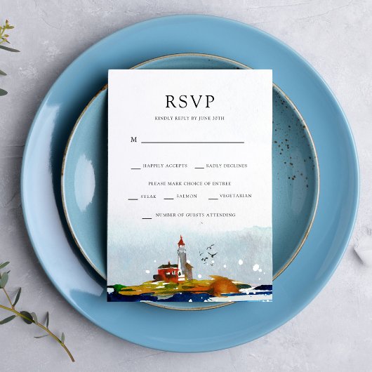 By The Sea RSVP met entree-opties Kaart